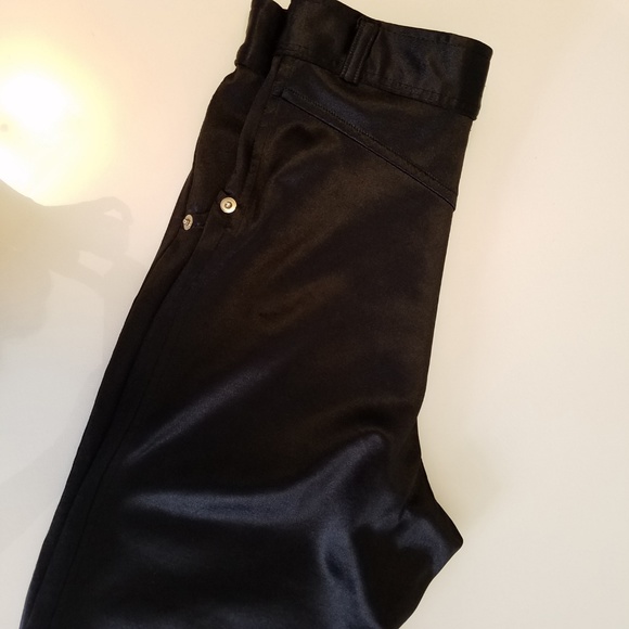 J.I.T. Vintage 90's Satin Stretch Pants Black - Picture 4 of 5